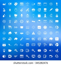 seo 100 icons set for web flat