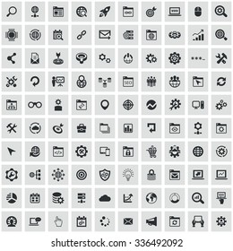seo 100 icons universal set for web and mobile