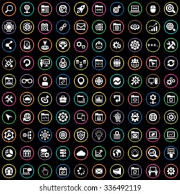 seo 100 icons universal set for web and mobile
