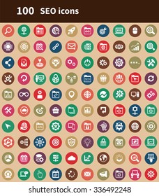 seo 100 icons universal set for web and mobile
