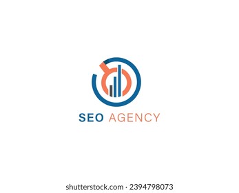 SEO agency logo and business card template. Vector illustration.