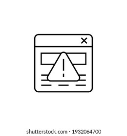 Icono del sitio web Seo Alert en estilo de línea negra plana, aislado en fondo blanco 