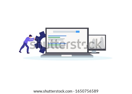 Seo analysis. business analysis concept illustration concept for web landing page template, banner, flyer and presentation