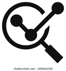 SEO analysis chart graphic black and white line icon