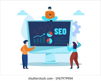 SEO Analysis design concept. modern flat style.