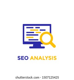seo analysis icon on white