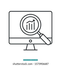 Seo analysis icon vector illustration logo template for many purpose. Isolated on white background.