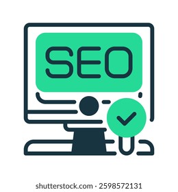 SEO Analysis line icon. linear style sign for mobile concept and web design. Outline vector icon. Symbol, logo illustration. Vector graphic