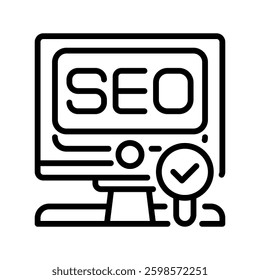 SEO Analysis line icon. linear style sign for mobile concept and web design. Outline vector icon. Symbol, logo illustration. Vector graphic