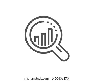 Seo analysis line icon. Web targeting chart sign. Traffic management symbol. Quality design element. Linear style seo analysis icon. Editable stroke. Vector