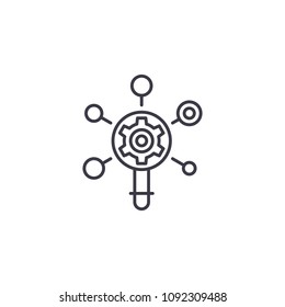 SEO analysis linear icon concept. SEO analysis line vector sign, symbol, illustration.