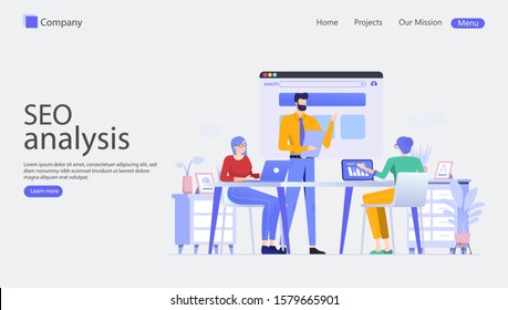 Seo analysis Vector Illustration Concept , Suitable for web landing page, ui, mobile app, editorial design, flyer, banner, and other related occasion