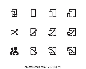 SEO Analytics Chart icons on white background. Vector illustration.