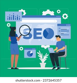 seo analytics concept vector design illustration