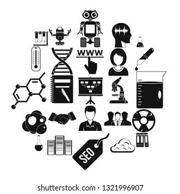 SEO analytics icons set. Simple set of 25 SEO analytics icons for web isolated on white background