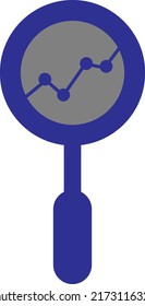 Zoom de análisis SEO, ilustración, vector sobre fondo blanco.