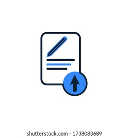 SEO, vector del icono de envío del artículo