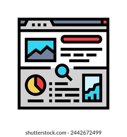 seo audit color icon vector. seo audit sign. isolated symbol illustration