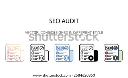 Seo Audit icon design with white background stock illustration
