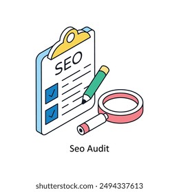 Seo Audit Isometric style icon. Symbol on White background EPS 10 File