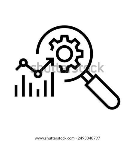 SEO audit line icon, assessment, data, growth, forecast. Flat logo style on white background. For designing websites, logos, apps, templates