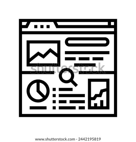 seo audit line icon vector. seo audit sign. isolated contour symbol black illustration
