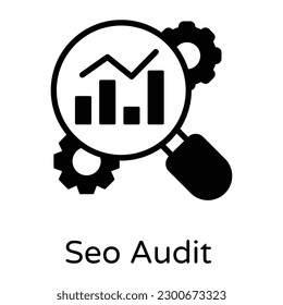 Seo audit a modern solid style icon, editable vector 