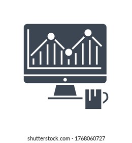 SEO Audit Related Vector Glyph Icon. Isolated on White Background. Vector Illustration.