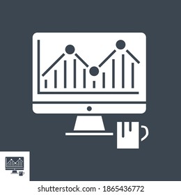 SEO Audit Related Vector Glyph Icon. Isolated on Black Background. Vector Illustration.