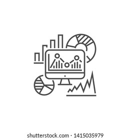 SEO Audit Related Vector Thin Line Icon. Isolated on White Background. Editable Stroke. Vector Illustration.