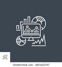 SEO Audit Related Vector Thin Line Icon. Isolated on Black Background. Editable Stroke. Vector Illustration.