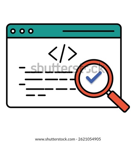 SEO Audit Vector Icon Showing Optimization Inspections, Technical Analysis, and Digital Performance Improvements