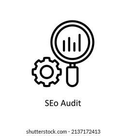 Iconos de Esquema del vector de auditoría de Seo para sus proyectos digitales o de impresión.