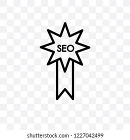SEO Badge vector linear icon isolated on transparent background, SEO Badge transparency concept can be used for web and mobile