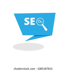 SEO banner, origami vector illustration