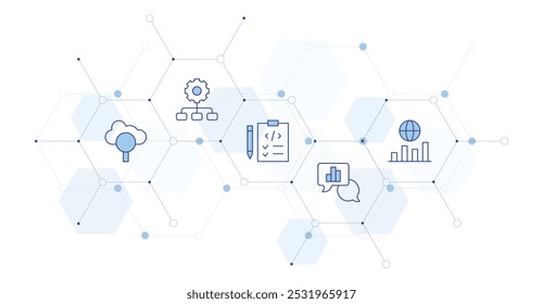 Ilustración vectorial de Anuncio Seo con estilo de icono en el medio. Icono de línea Duotone. Contiene búsqueda, SEO, jerarquía, planificación, analítica.