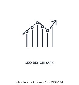 seo benchmark icon. simple element illustration. isolated trendy filled seo benchmark icon on white background. can be used for web, mobile, ui.