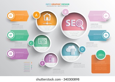 SEO and big data info graphic design.clean vector