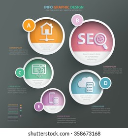 SEO and big data info graphic design.clean vector