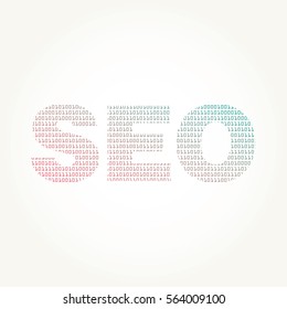 SEO with binary code vector illustration 