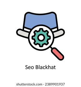 SEO Black hat vector filled outline Icon Design illustration. Business And Management Symbol on White background EPS 10 File