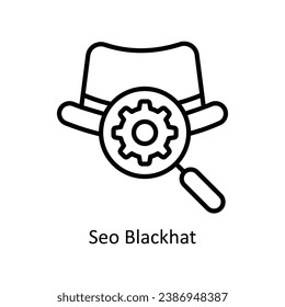 SEO Black hat vector outline Icon Design illustration. Business And Management Symbol on White background EPS 10 File
