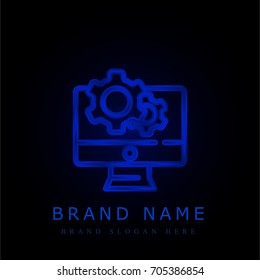 Seo blue chromium metallic logo