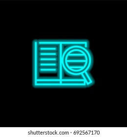 Seo blue glowing neon ui ux icon. Glowing sign logo vector