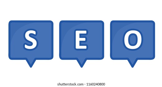 SEO blue spech bubbles vector illustration EPS10