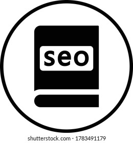 Icono de libro SEO / vector negro