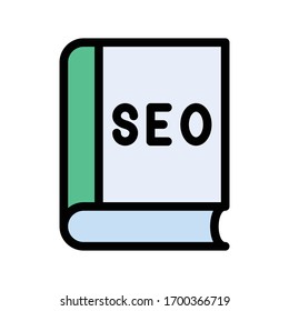 seo book vector flat color icon 