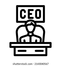 seo boss line icon vector. seo boss sign. isolated contour symbol black illustration