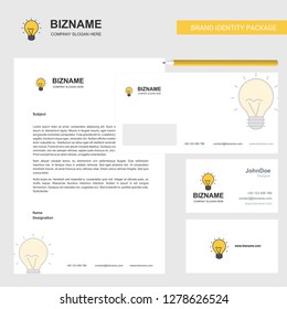 Seo bulb  Business Letterhead, Envelope and visiting Card Design vector template