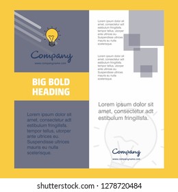 Seo bulb  Company Brochure Title Page Design. Company profile, annual report, presentations, leaflet Vector Background